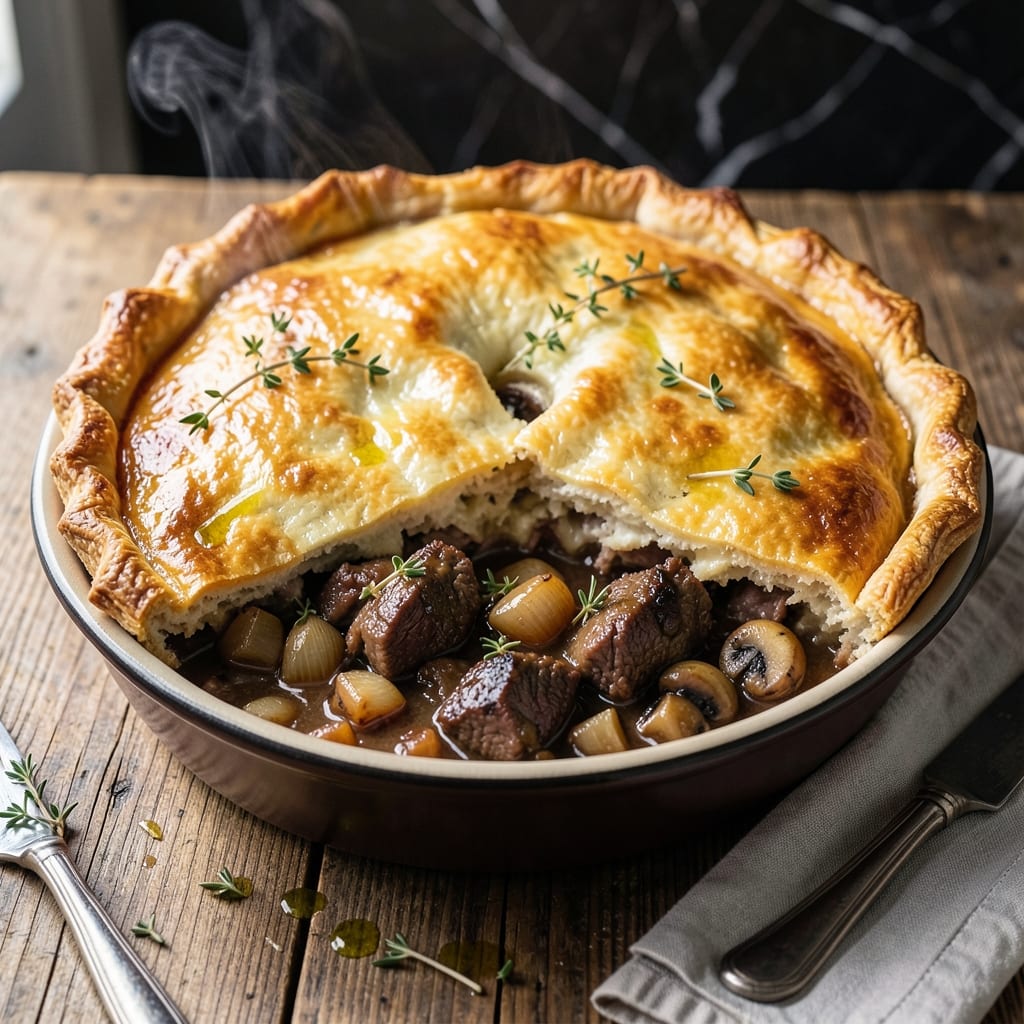 Jamie Oliver's Beef and Ale Pie Recipe: Flaky Pastry With Rich Gravy
