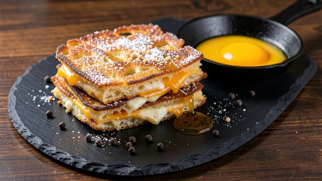 Ubrid Syrup Crispy Chaffle Recipe: Stacked Pancake Waffle Hybrid Magic